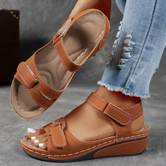 Women's Sandals | Strappy Wedge Sole Open Toe Orthopedic