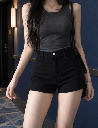 Yolande High Rise Shorts - Black