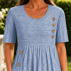 Fenna-Elise Striped Midi Dress - Lead Product Detail