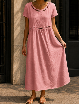 Valentina-Claire Empire Dress - Pink