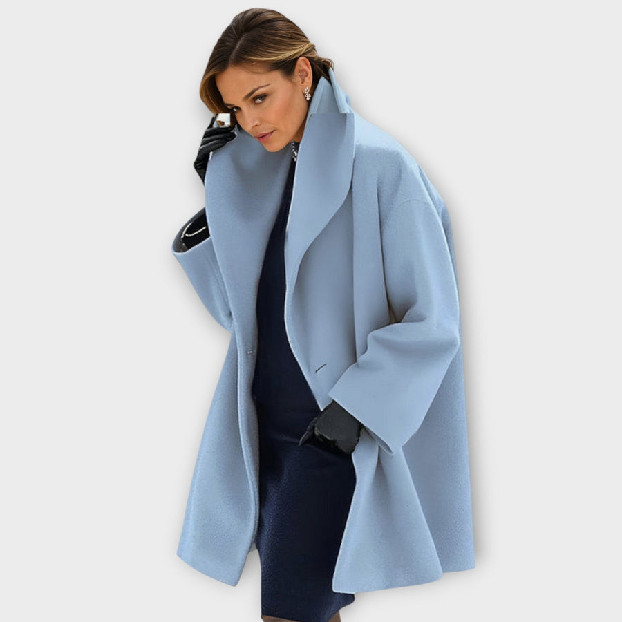 Women's Winter Coat | Shawl Collar Open Front Bell Sleeve