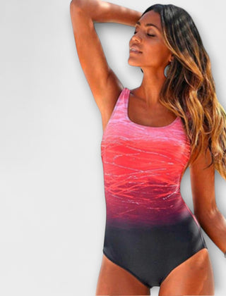 Women's Onesie Swimsuit | Gradient Print Supportive Straps Streamlined