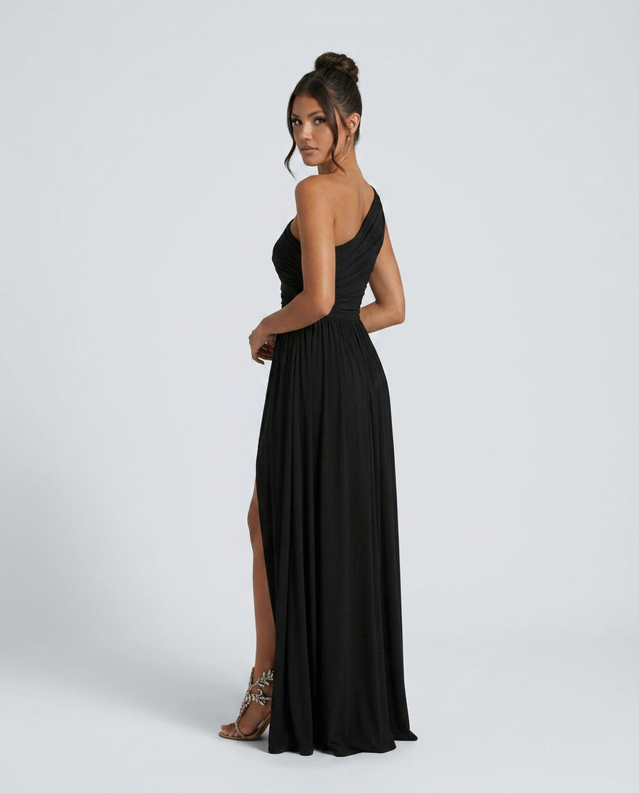 Women's Grad Dress | Maxi One-Shoulder Asymmetric Sleeveless