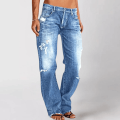 Women's Baggy Jeans | Relaxed Fit Wide-Leg Distressed Denim