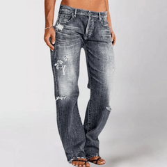Women's Baggy Jeans | Relaxed Fit Wide-Leg Distressed Denim