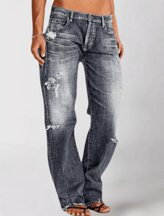 Women's Baggy Jeans | Relaxed Fit Wide-Leg Distressed Denim