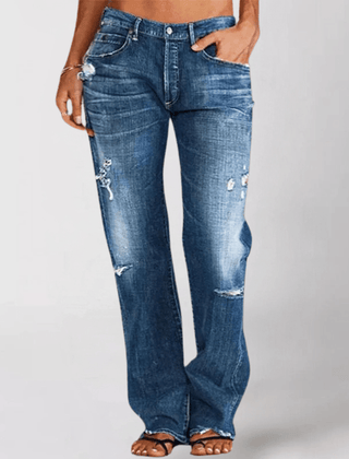 Women's Baggy Jeans | Relaxed Fit Wide-Leg Distressed Denim