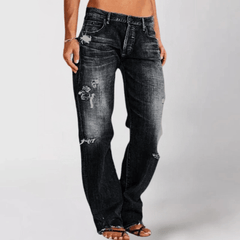Women's Baggy Jeans | Relaxed Fit Wide-Leg Distressed Denim