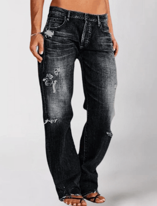 Women's Baggy Jeans | Relaxed Fit Wide-Leg Distressed Denim