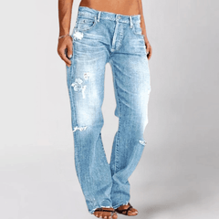 Women's Baggy Jeans | Relaxed Fit Wide-Leg Distressed Denim