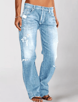Women's Baggy Jeans | Relaxed Fit Wide-Leg Distressed Denim
