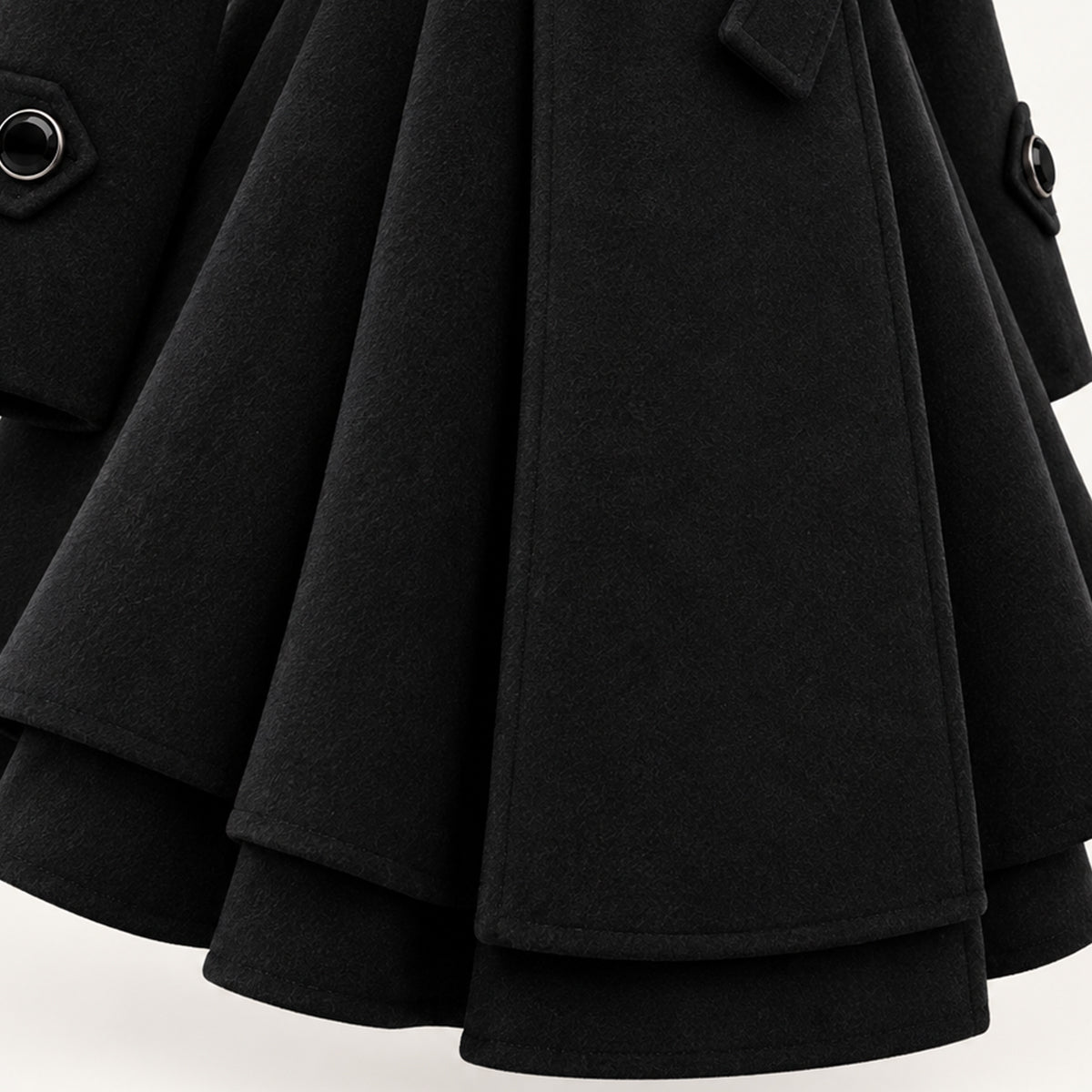 Women's Peacoat | Double-Breasted Fur Collar Belted