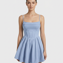 Women's Red Dress | Mini Length Corset Cami Straps