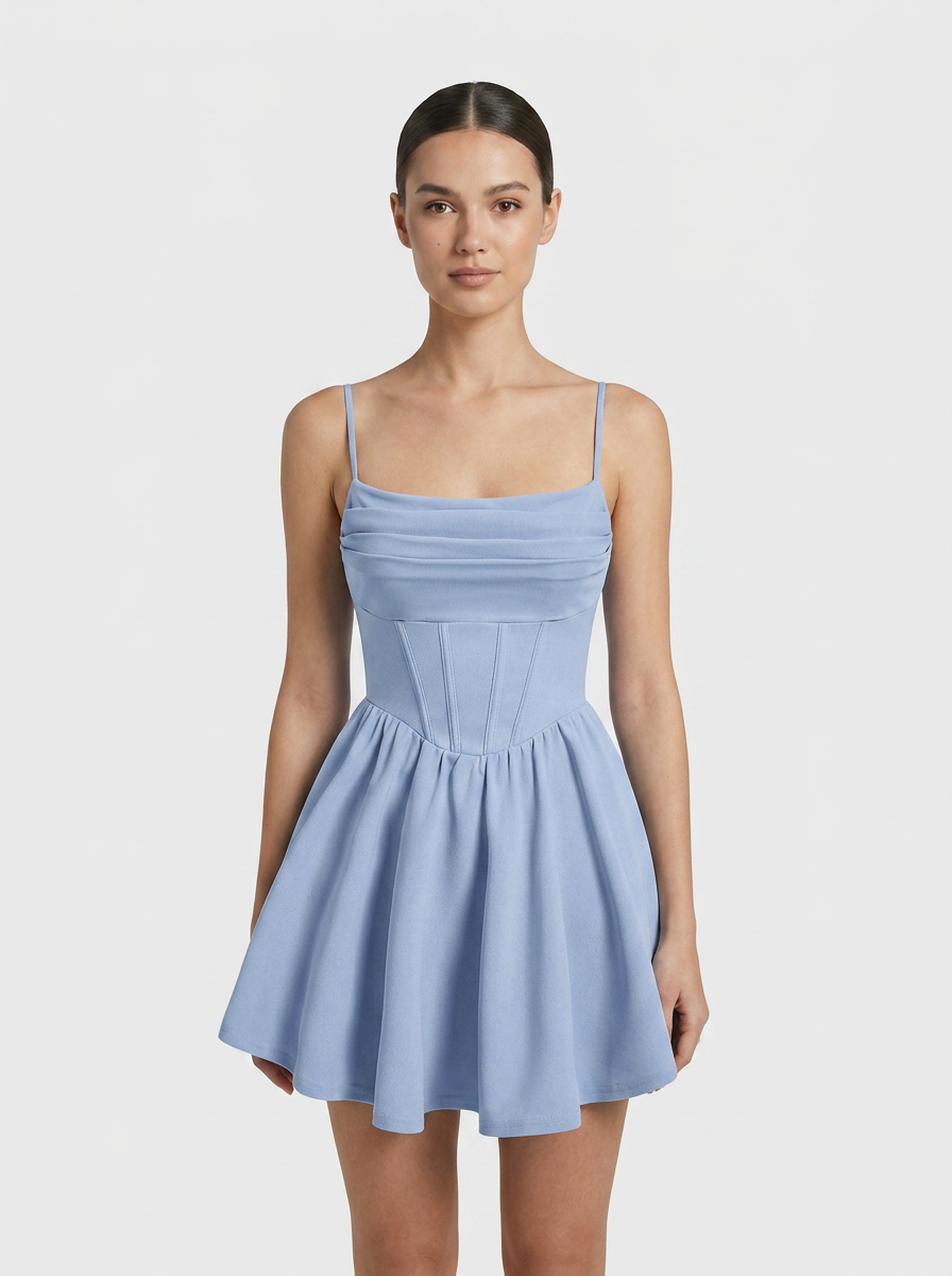 Women's Red Dress | Mini Length Corset Cami Straps