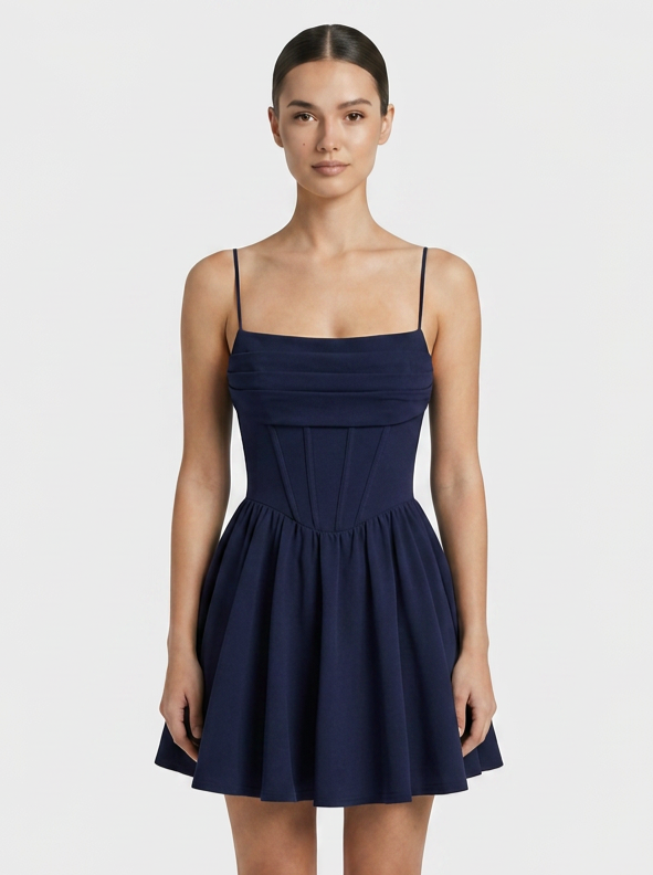 Women's Red Dress | Mini Length Corset Cami Straps