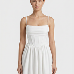 Women's Red Dress | Mini Length Corset Cami Straps