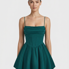 Women's Red Dress | Mini Length Corset Cami Straps
