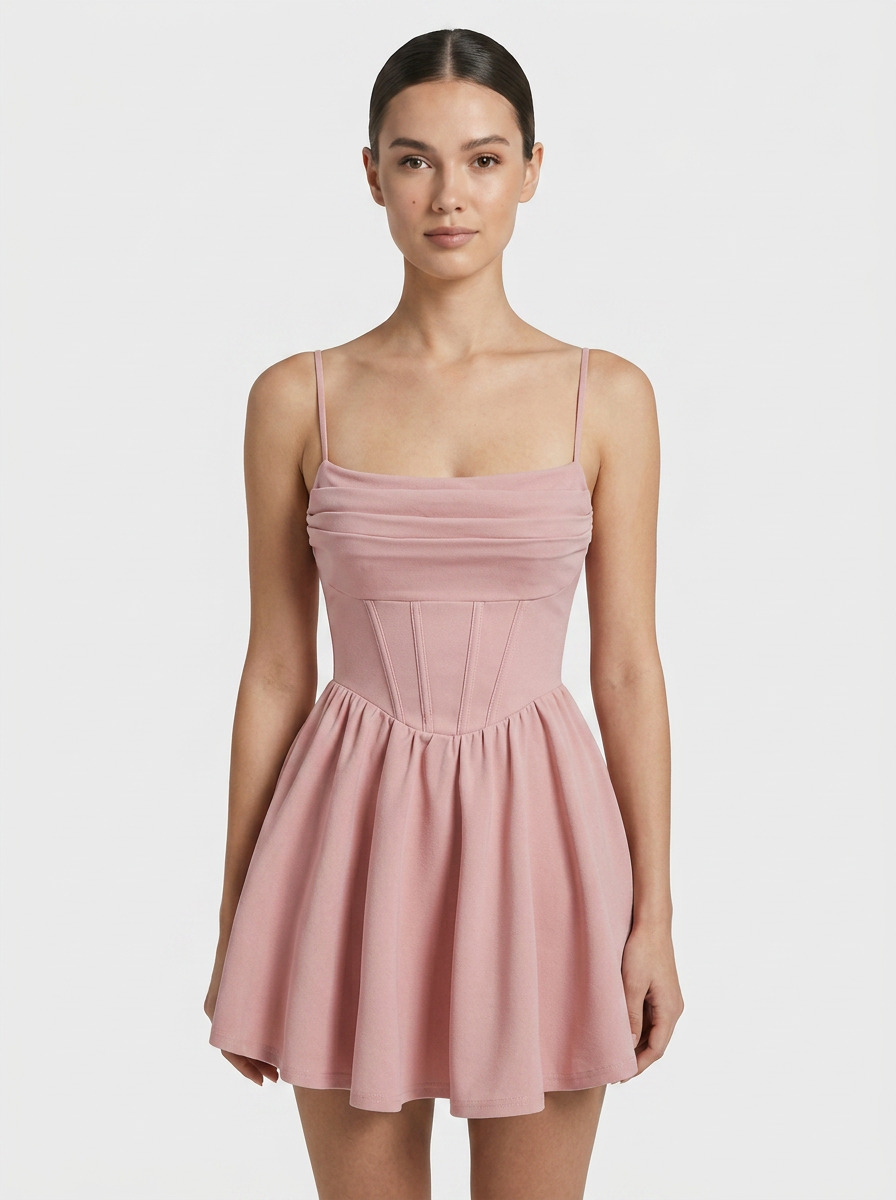 Women's Red Dress | Mini Length Corset Cami Straps