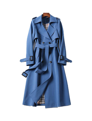Women's Trench Coat | Double-Breasted Belt Buckle Cuffs