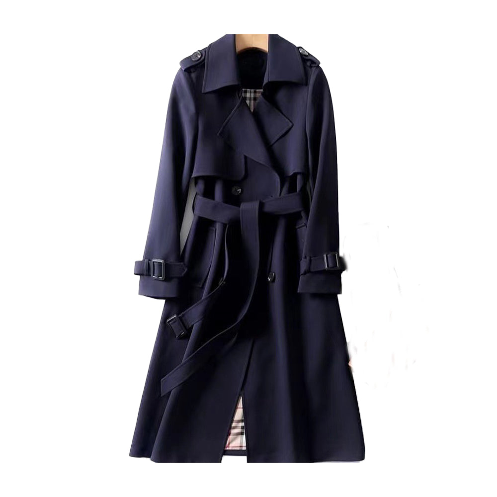 Women's Trench Coat | Double-Breasted Belt Buckle Cuffs