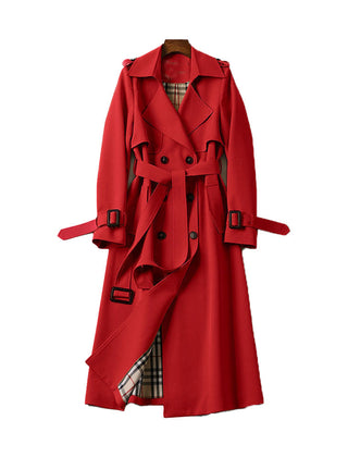Women's Trench Coat | Double-Breasted Belt Buckle Cuffs