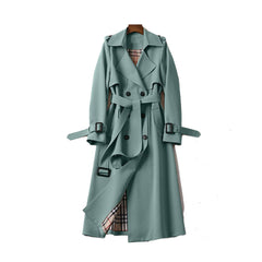 Women's Trench Coat | Double-Breasted Belt Buckle Cuffs