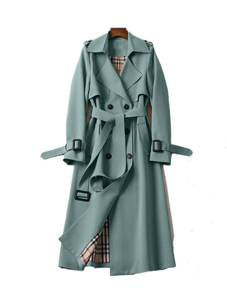 Women's Trench Coat | Double-Breasted Belt Buckle Cuffs