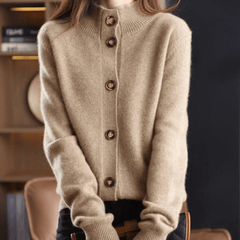 Women's Cashmere Sweater | Collared Button Closure Knit