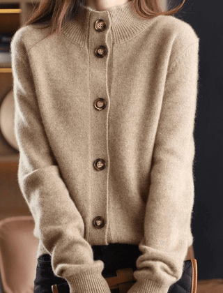 Women's Cashmere Sweater | Collared Button Closure Knit