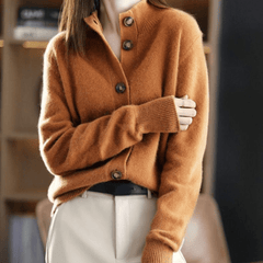 Women's Cashmere Sweater | Collared Button Closure Knit