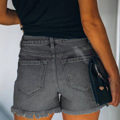 Mid-rise gescheurde denim shorts in de kleur Blauw voor dames in Heritage stijl ideaal voor de herfst.