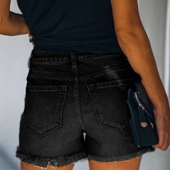 Mid-rise gescheurde denim shorts in de kleur Blauw voor dames in Heritage stijl ideaal voor de herfst.