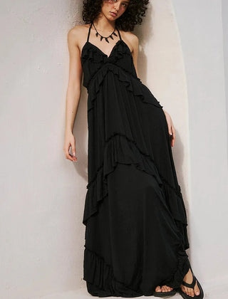 Mirasol | Tiered Ruffle Halter Maxi Dress oaklynwear