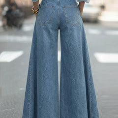 Women's Baggy Jeans | High Waist Wide Leg Pleated Denim