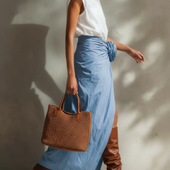 Women's Skort | Midi Length Wrap Closure Linen
