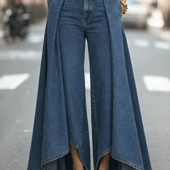 Women's Baggy Jeans | High Waist Wide Leg Pleated Denim
