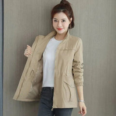 Women's Trench Coat | Lightweight Waterproof Stand Collar