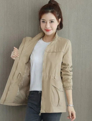 Women's Trench Coat | Lightweight Waterproof Stand Collar