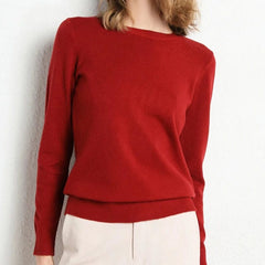 Women's Cashmere Sweater | Round Neck Long Sleeve Knit