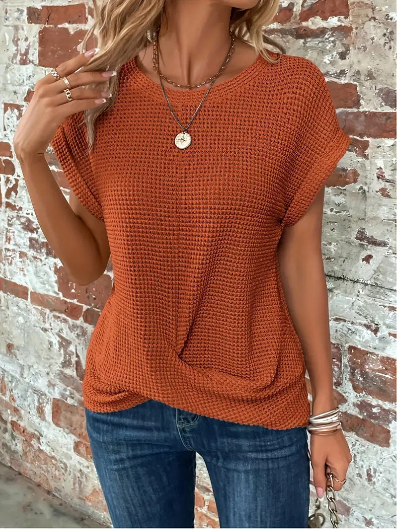Pauline | Textured Short-Sleeve Top