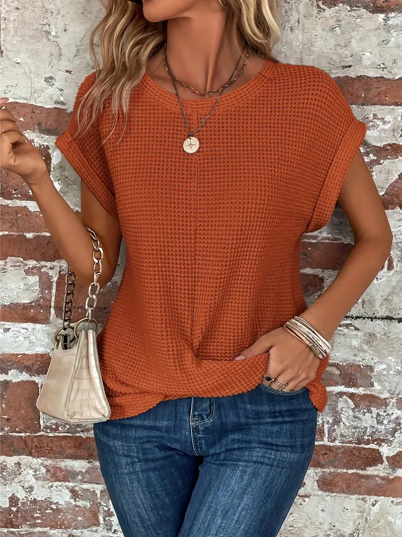 Pauline | Textured Short-Sleeve Top