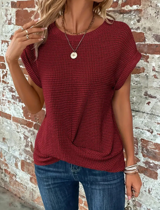 Pauline | Textured Short-Sleeve Top