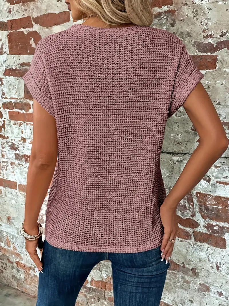 Pauline | Textured Short-Sleeve Top