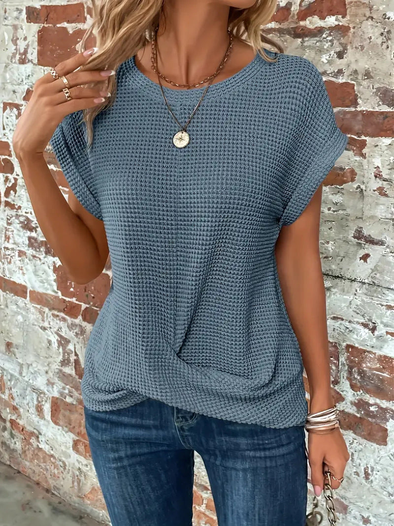 Pauline | Textured Short-Sleeve Top