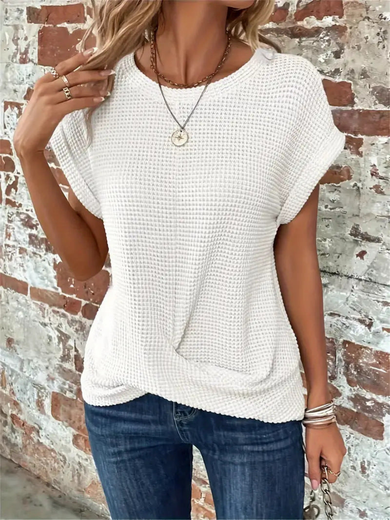 Pauline | Textured Short-Sleeve Top