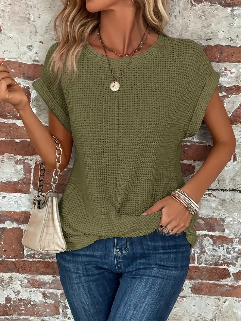 Pauline | Textured Short-Sleeve Top