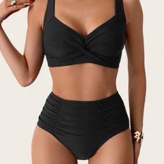 Women's Bandeau Bikini | Sweetheart Neckline Ruched High Waist