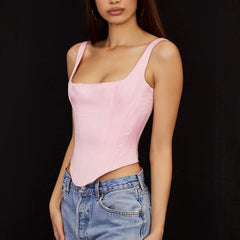 Versatile elegant longline corset top, a shaping women's formal and clubwear apparel.