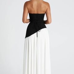 Women's Formal Dress | Maxi Strapless Choker Draped
