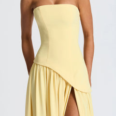 Women's Formal Dress | Maxi Strapless Choker Draped